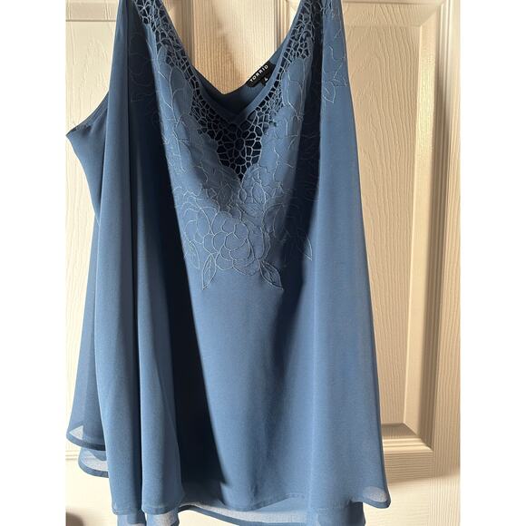 Torrid Sophie Chiffon Embroidered Swing Cami - Blue - Size 4X - Picture 6 of 10